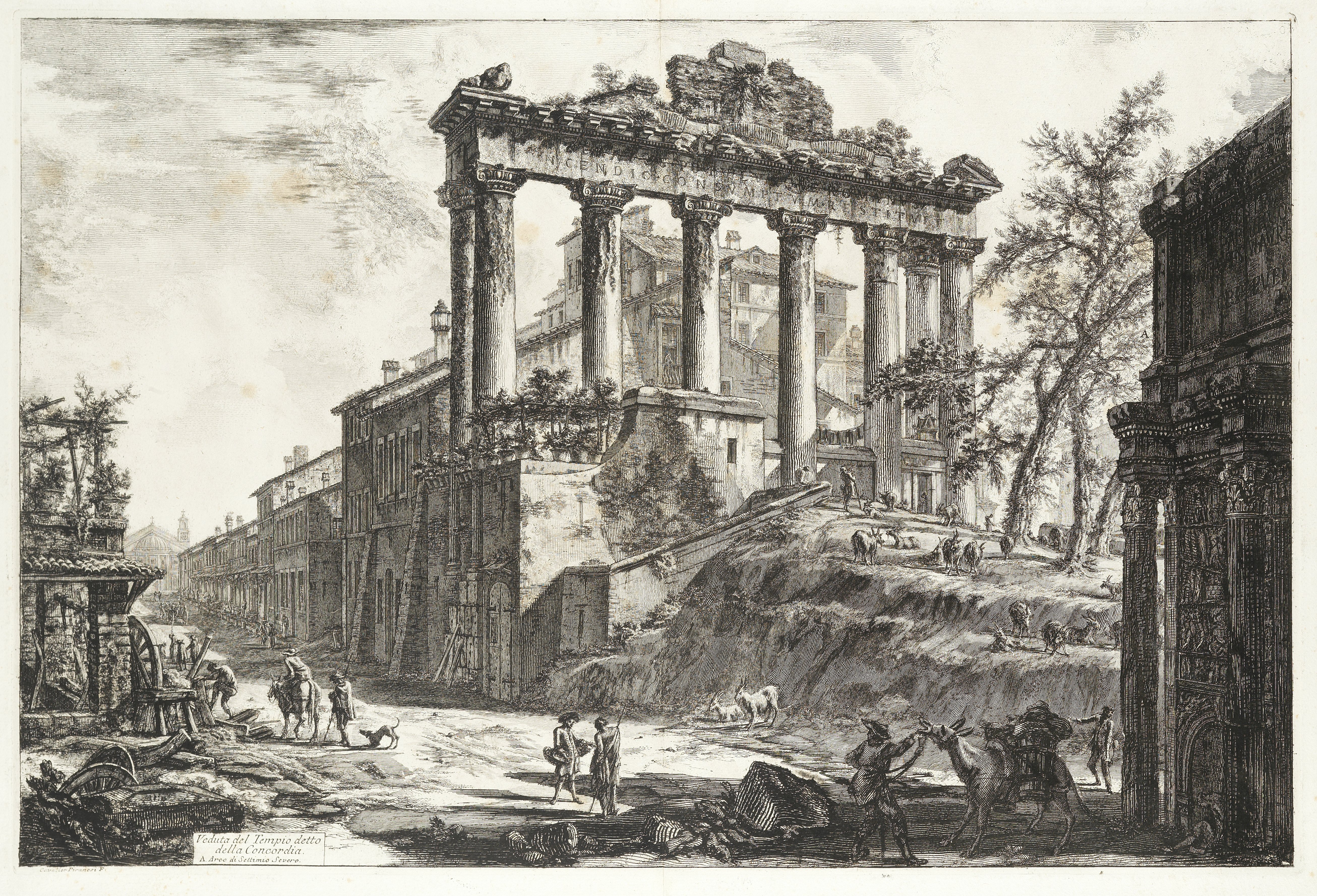 Giovanni Battista Piranesi (Italian, 1720-1778) Veduta del tempio detto della Concordia Etching, ...