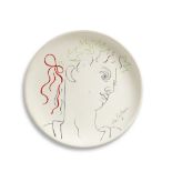 Jean Cocteau (1889-1963) Orphée Partially glazed white earthenware plate, 1958, from an edition ...