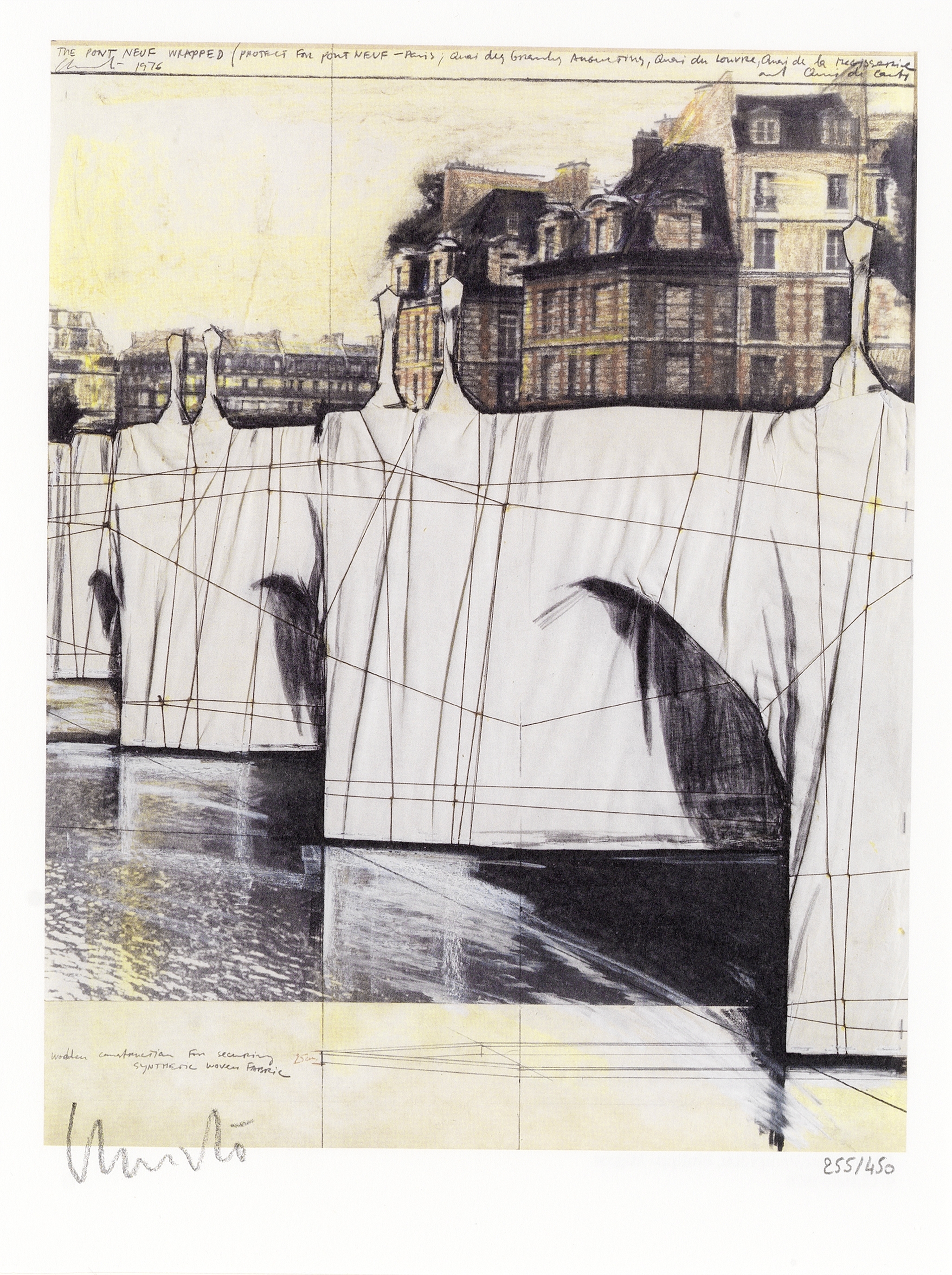 Christo & Jeanne-Claude (AMERICAN, 1935-2020; 1935-2009) The Pont Neuf Wrapped Offset lithograph...