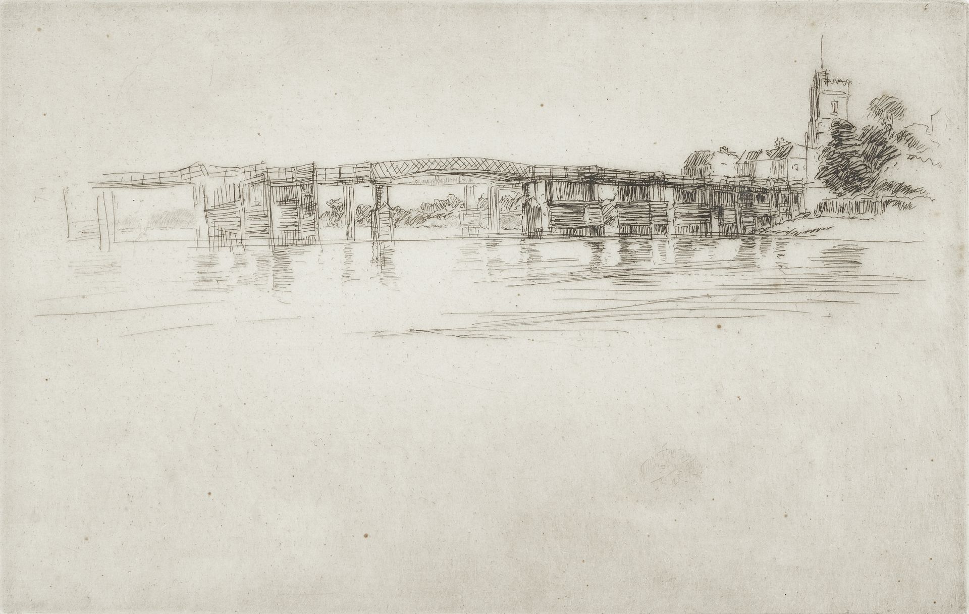 James Abbott McNeill Whistler (American, 1834-1903) Little Putney Bridge Etching and drypoint, 18...