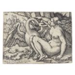 Hans Sebald Beham (German, 1500-1550) Leda and the Swan Engraving, 1548, on laid, without waterma...