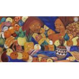 Malangatana Valente Ngwenya (Mozambican, 1936-2011) Two figures and fruit