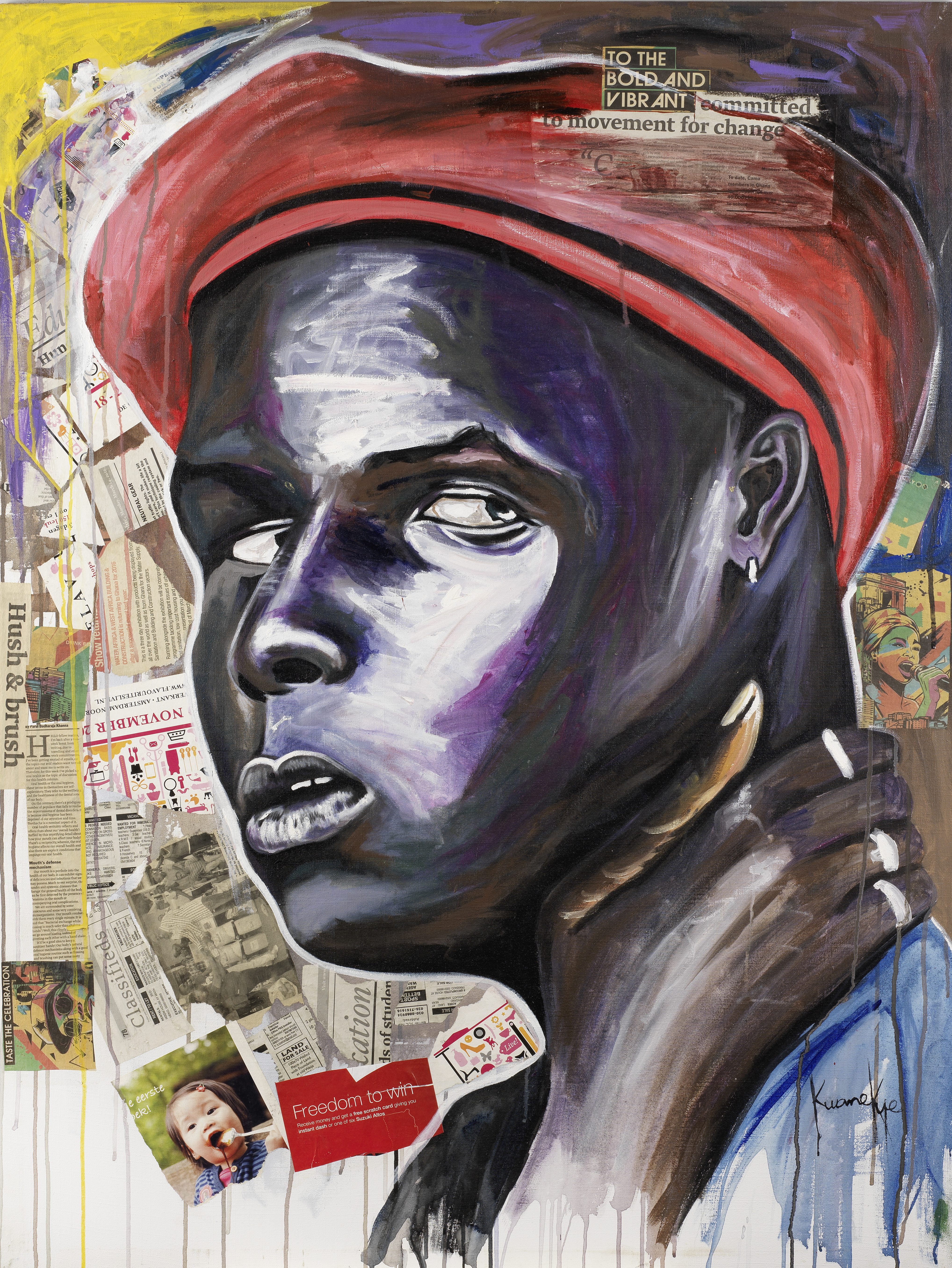 Otis Kwame Kye Quaicoe (Ghanaian, born 1990) Bold and Vibrant