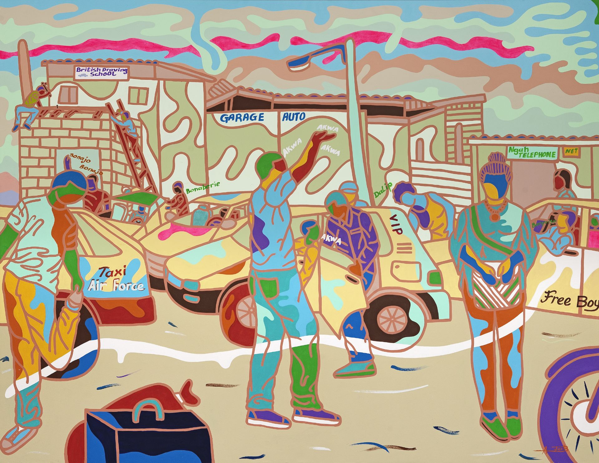 Ajarb Bernard Ategwa (Cameroon, born 1988) From Elf to Town, 2015 unframed.