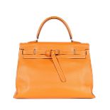 Orange H Swift Flat Kelly 35, Hermès, c. 2007, (Includes additional strap)