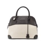 Chocolate Brown Clemence and Toile Bolide 31, Hermès, c. 2005, (Includes padlock, keys, cloche, s...