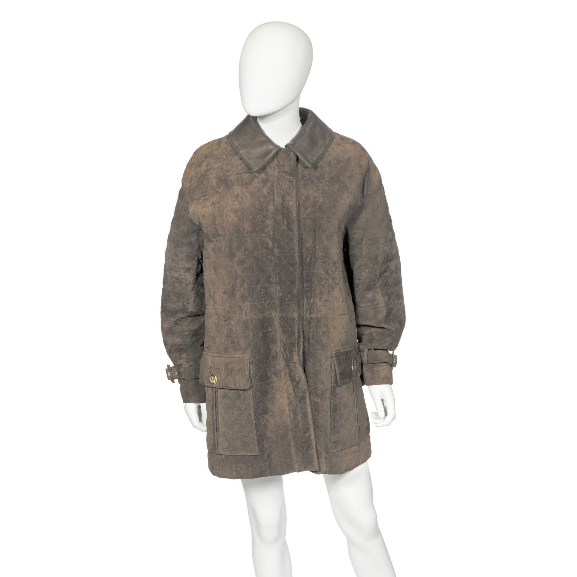 Brown Quilted Suede Coat, Christian Dior, 2010s,