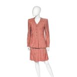 Red and White Wool Skirt Suit, Chanel, c. 1997,