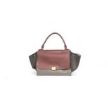 Red and Brown Trapeze Tote, Celine, (Includes dust bag)