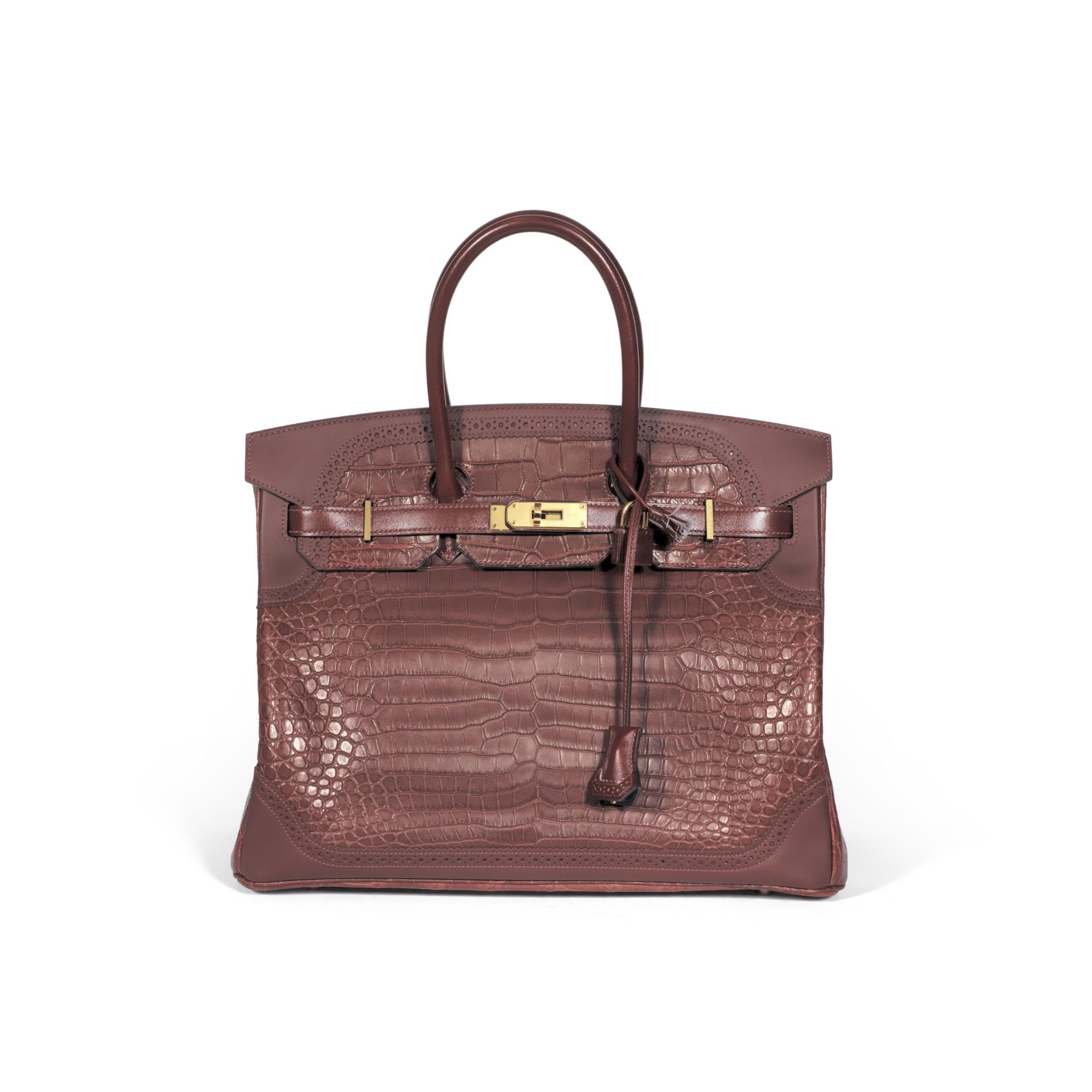 Matte Bourgogne Porosus Crocodile and Rouge H Ghillies Birkin 35, Hermès, Limited Edition c. 2015...