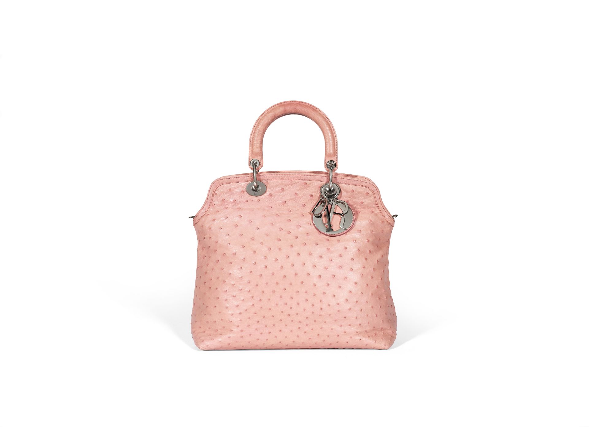 Pink Ostrich Granville Tote, Christian Dior, c. 2011, (Includes shoulder strap and dust bag)