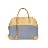 Denim and Gold Box Bolide 35, Hermès, c. 1996, (Includes padlock, keys, cloche, shoulder strap, a...