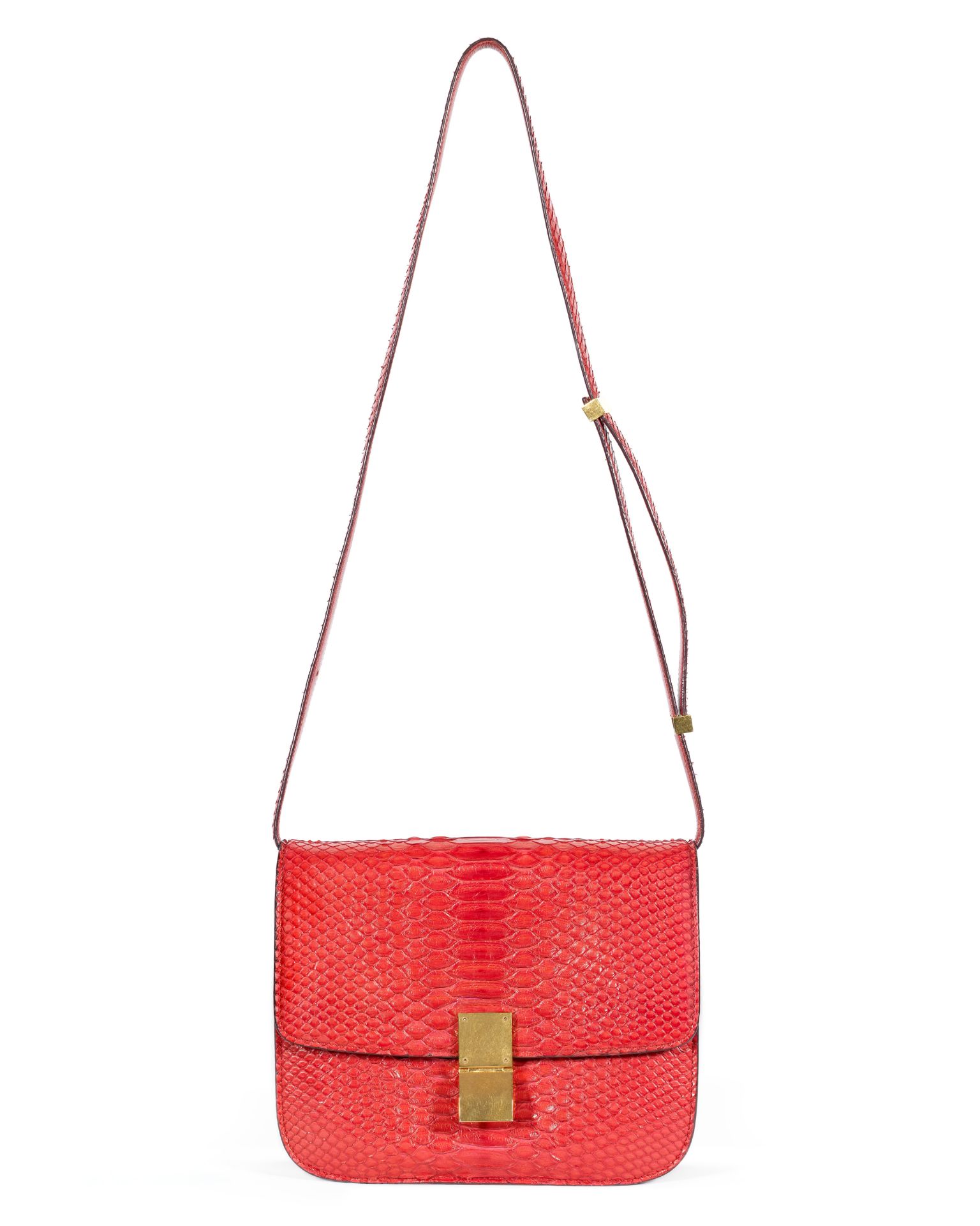 Red Python Classic Flap Bag, Céline, (Includes dust bag)