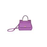 Lilac Leather Small Miss Sicily Bag, Dolce and Gabbana,