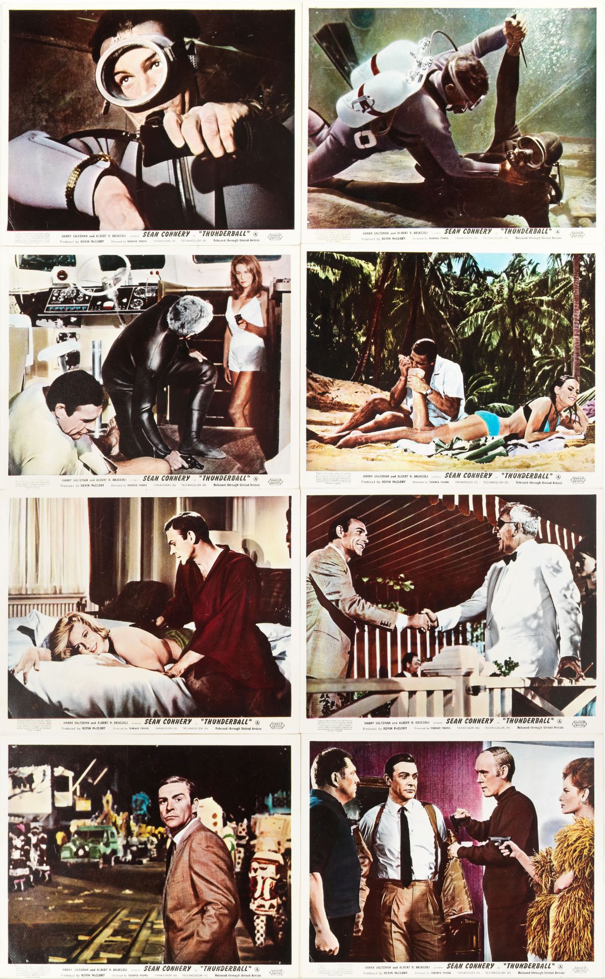 James Bond: A set of eight British Front of House stills from Thunderball Eon Productions/United ...