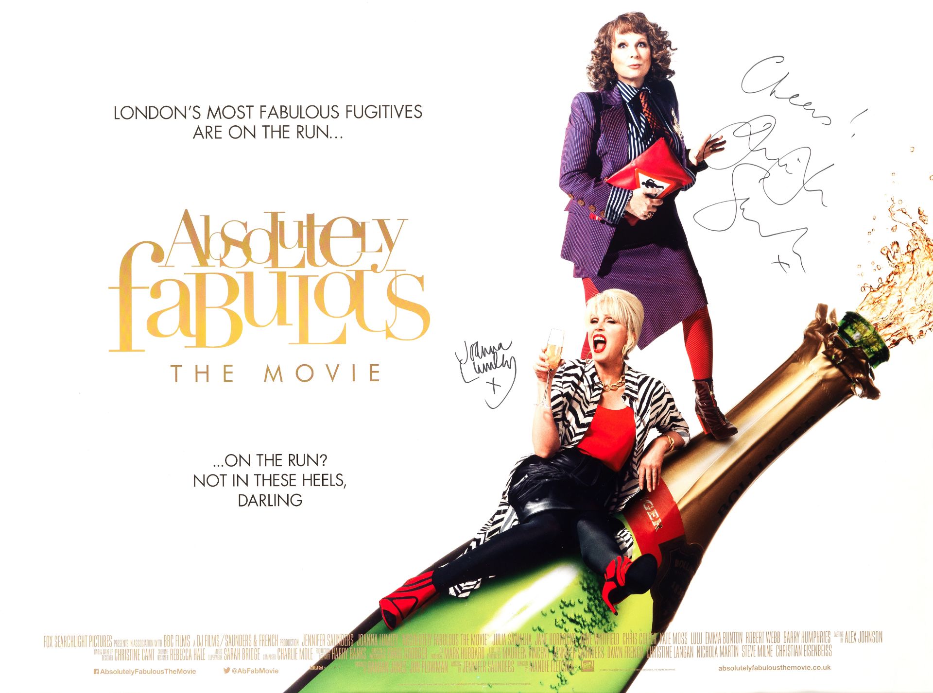 Absolutely Fabulous (The Movie): A signed poster, BBC Films, 2016,