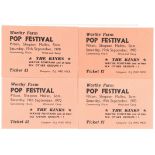 Glastonbury: Four original tickets for the first Worthy Farm Pop Festival, 19th September 1970, 4