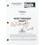 Operation Finale: A read through draft script signed by Sir Ben Kingsley, MGM, 2018, 2