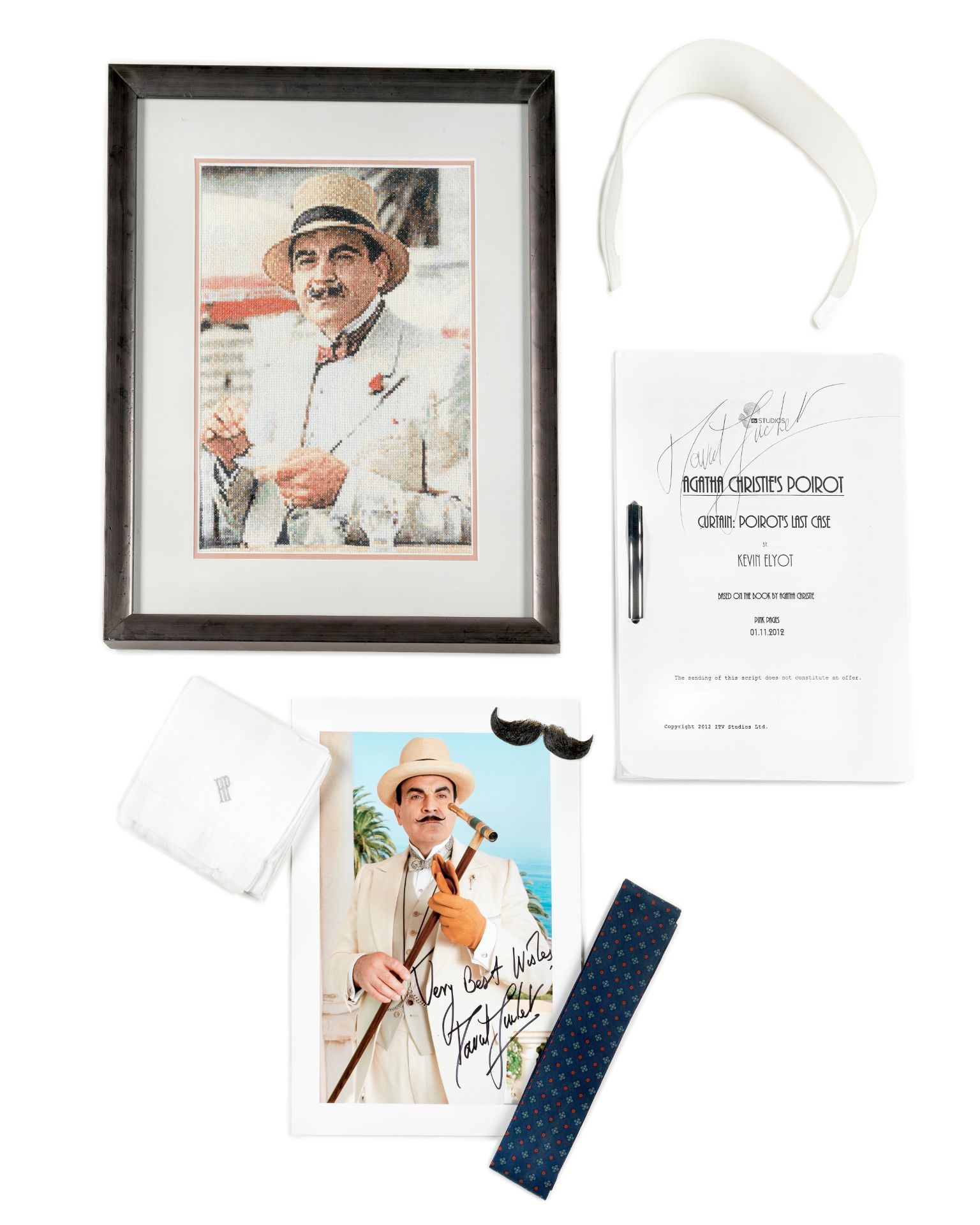 Poirot: A collection of memorabilia from David Suchet for his role as 'Hercule Poirot', ITV Studi...