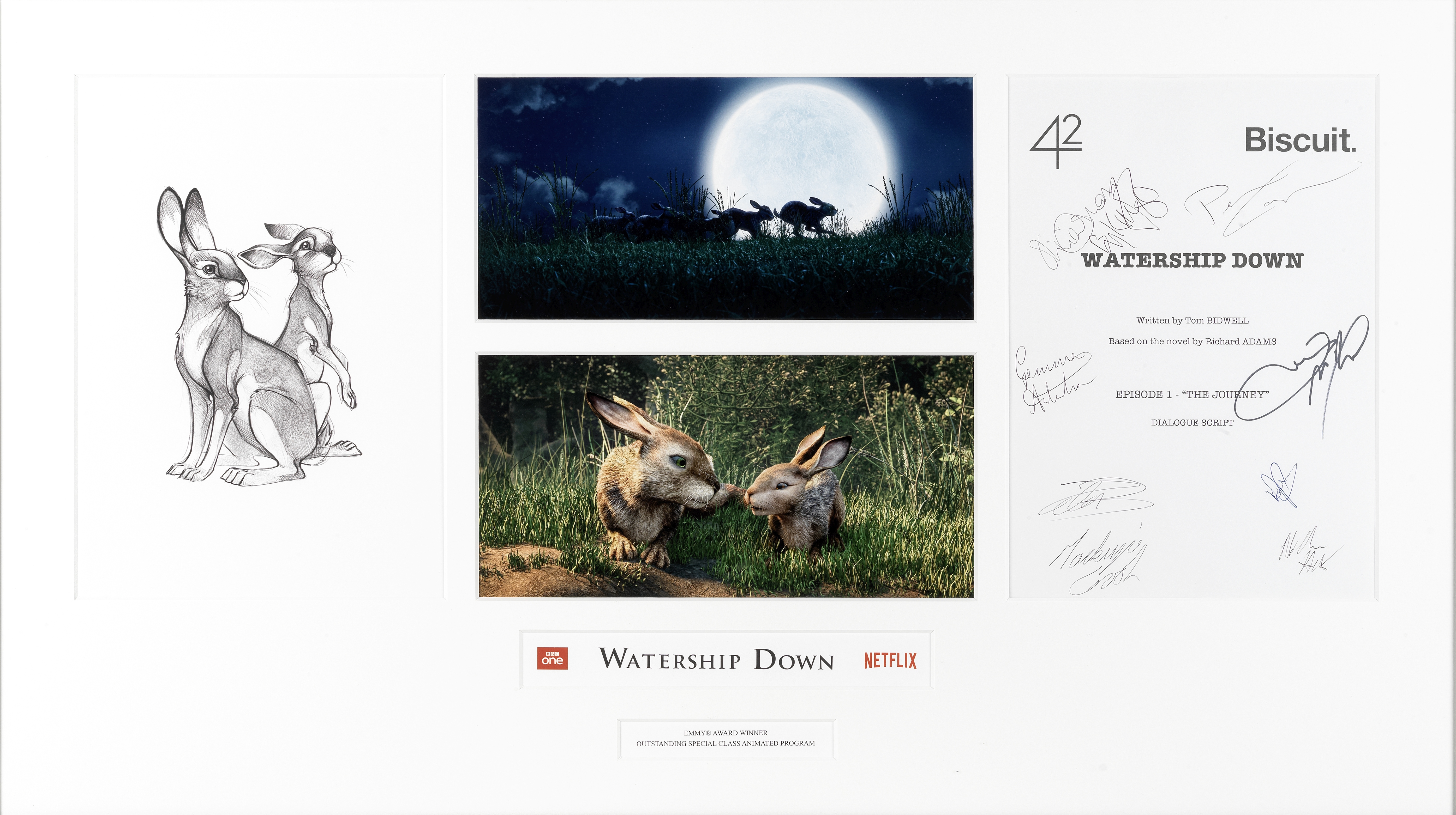 Watership Down: An autographed script page, 42 Productions, 2018,