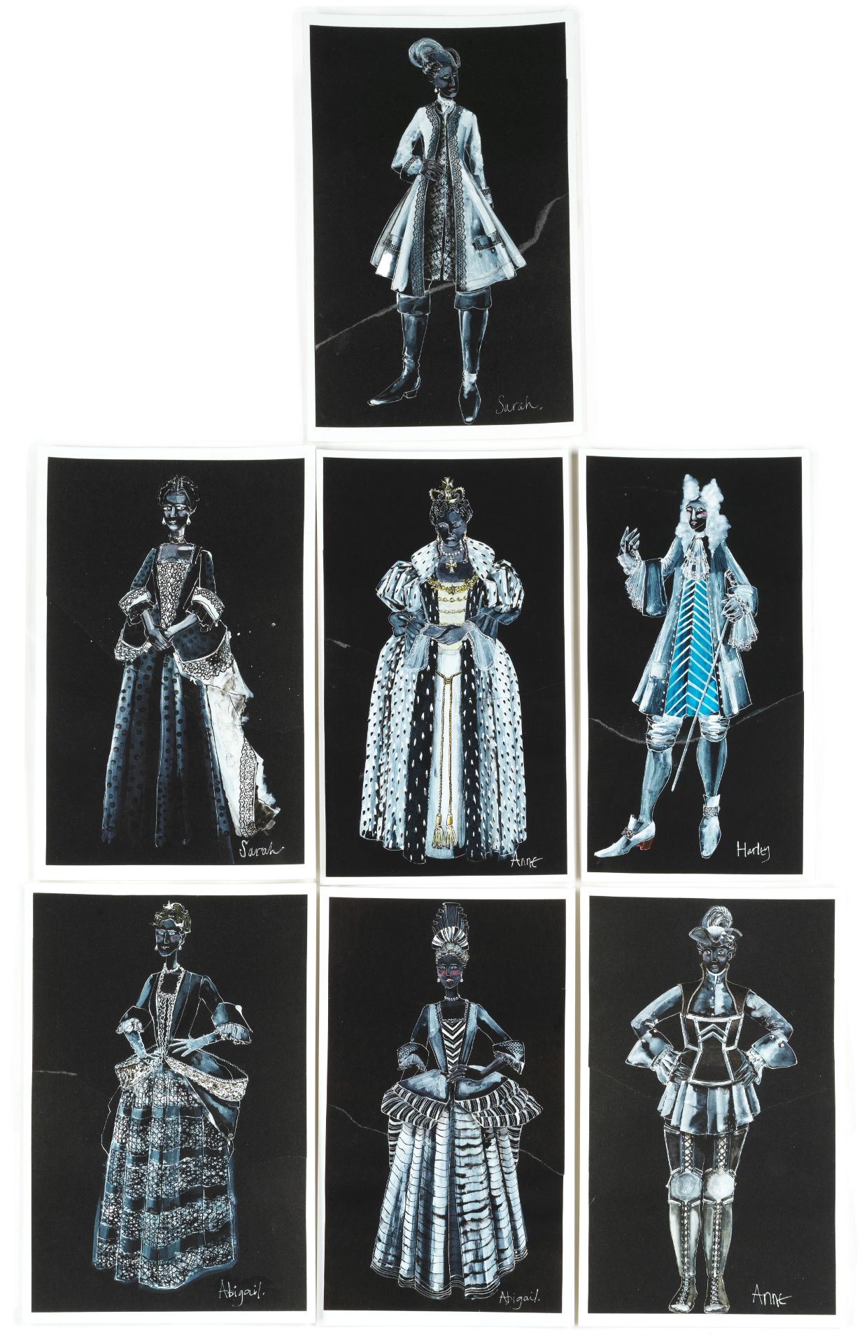 The Favourite: A set of signed prints of costume designs by Sandy Powell, Fox Searchlight Picture...