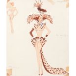 MICHAEL BRONZE (BRITISH, 1916-1979): A GROUP OF SEVEN DRAWINGS OF COSTUME DESIGNS FOR MURRAY'S CA...