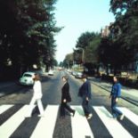 Iain MacMillan (British, 1938-2006): A transparency of The Beatles on 'Abbey Road',