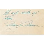 Marilyn Monroe: A signed and inscribed autograph page, circa 1950's,