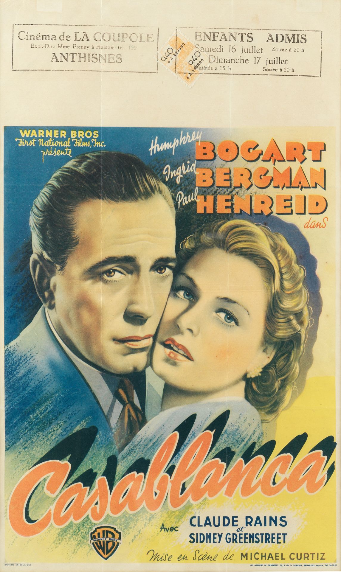 Casablanca, Warner Bros, 1947 (post-war release),