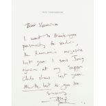The Who: A Pete Townshend Handwritten Note, 1990s,