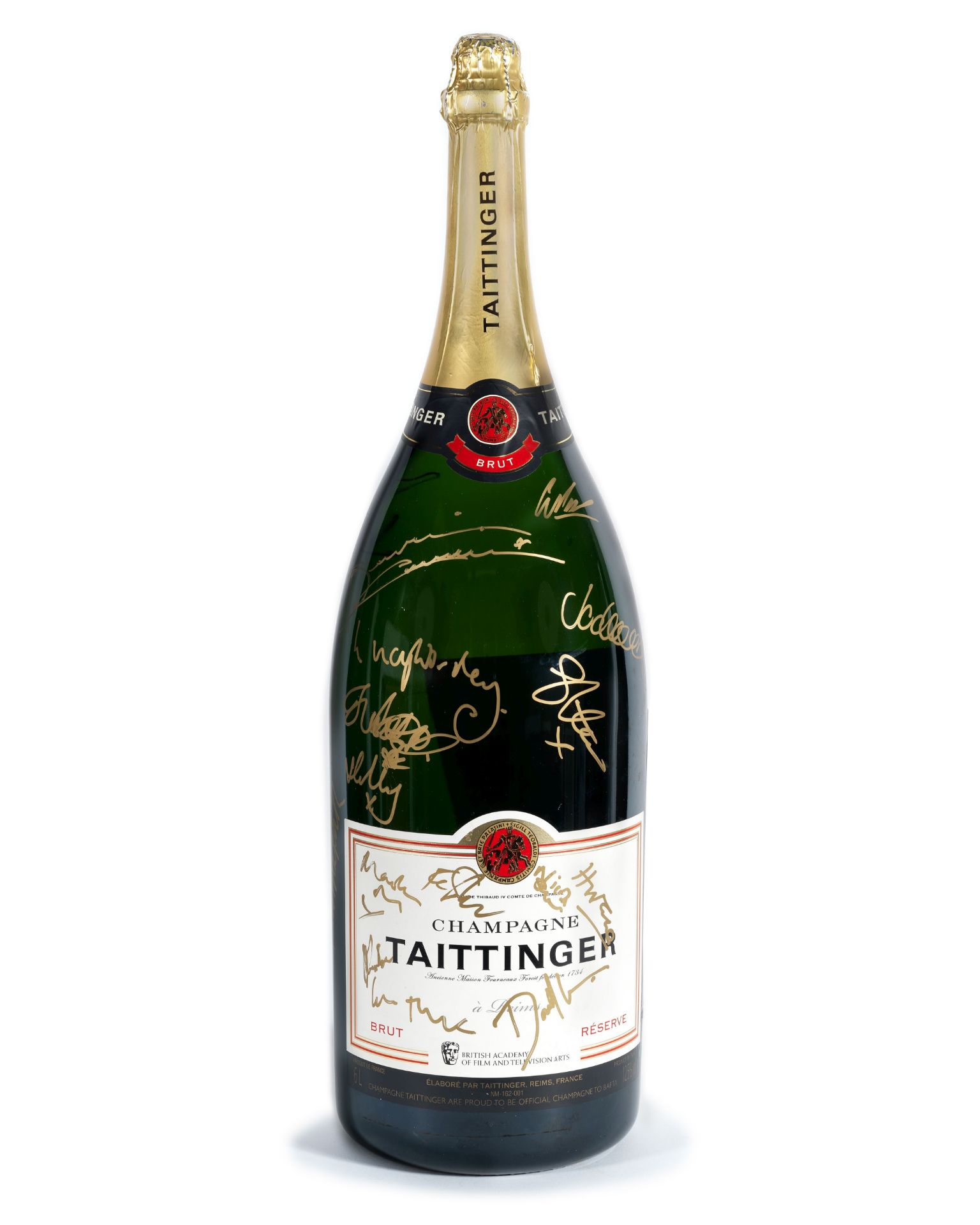 BAFTA: A Methuselah of Champagne Taittinger signed by guests at the 2019 Virgin Media British Aca...