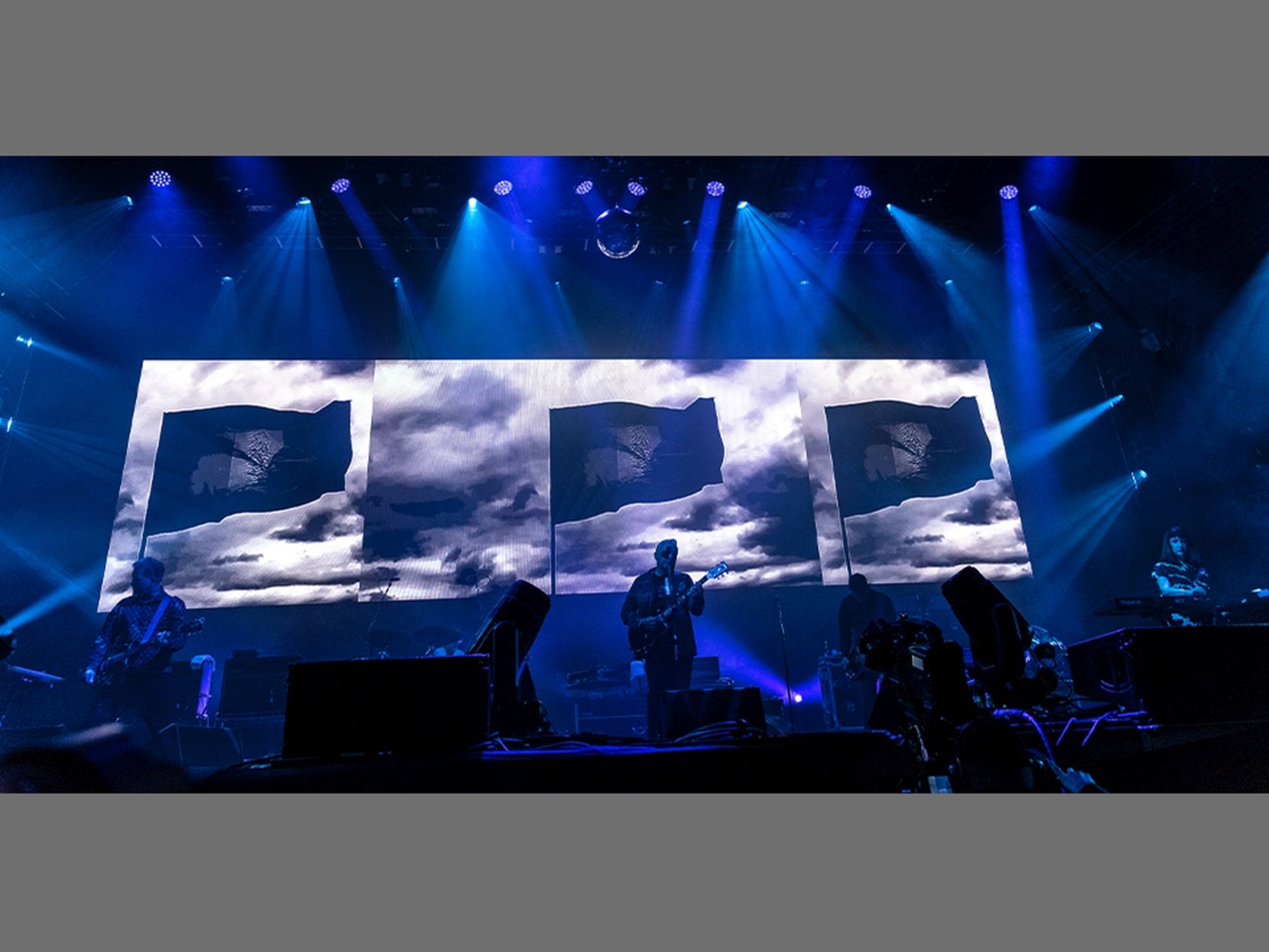 New Order: Two original prop flags used in the video and on stage for the 40th anniversary of 'Un...