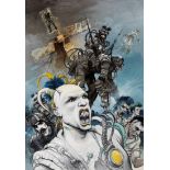 Enki Bilal (French, b.1951): The original artwork used on the cover of the Duran Duran film Arena...