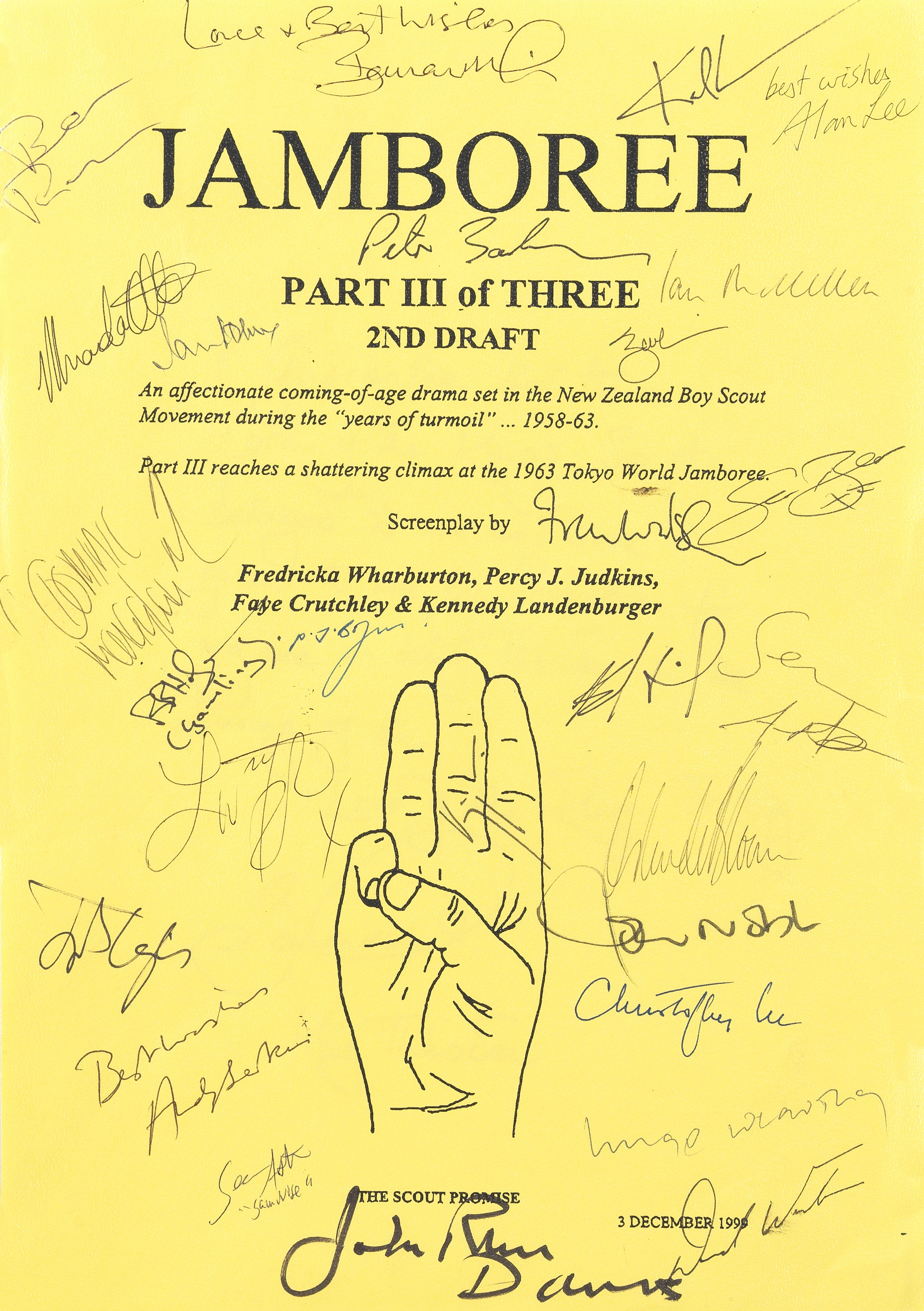 The Lord Of The Rings: Three original screenplay scripts for 'Jamboree' (Lord Of The Rings) signe...
