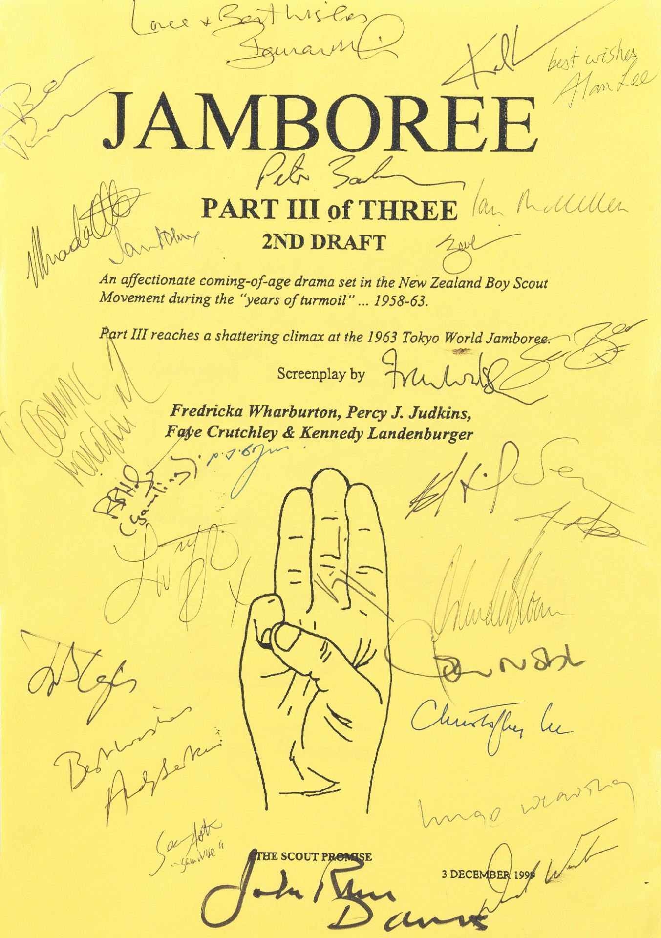 The Lord Of The Rings: Three original screenplay scripts for 'Jamboree' (Lord Of The Rings) signe...