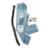 Status Quo: Alan Lancaster's Stage Jeans, Belt and Jacket, 1970s/80s, 4