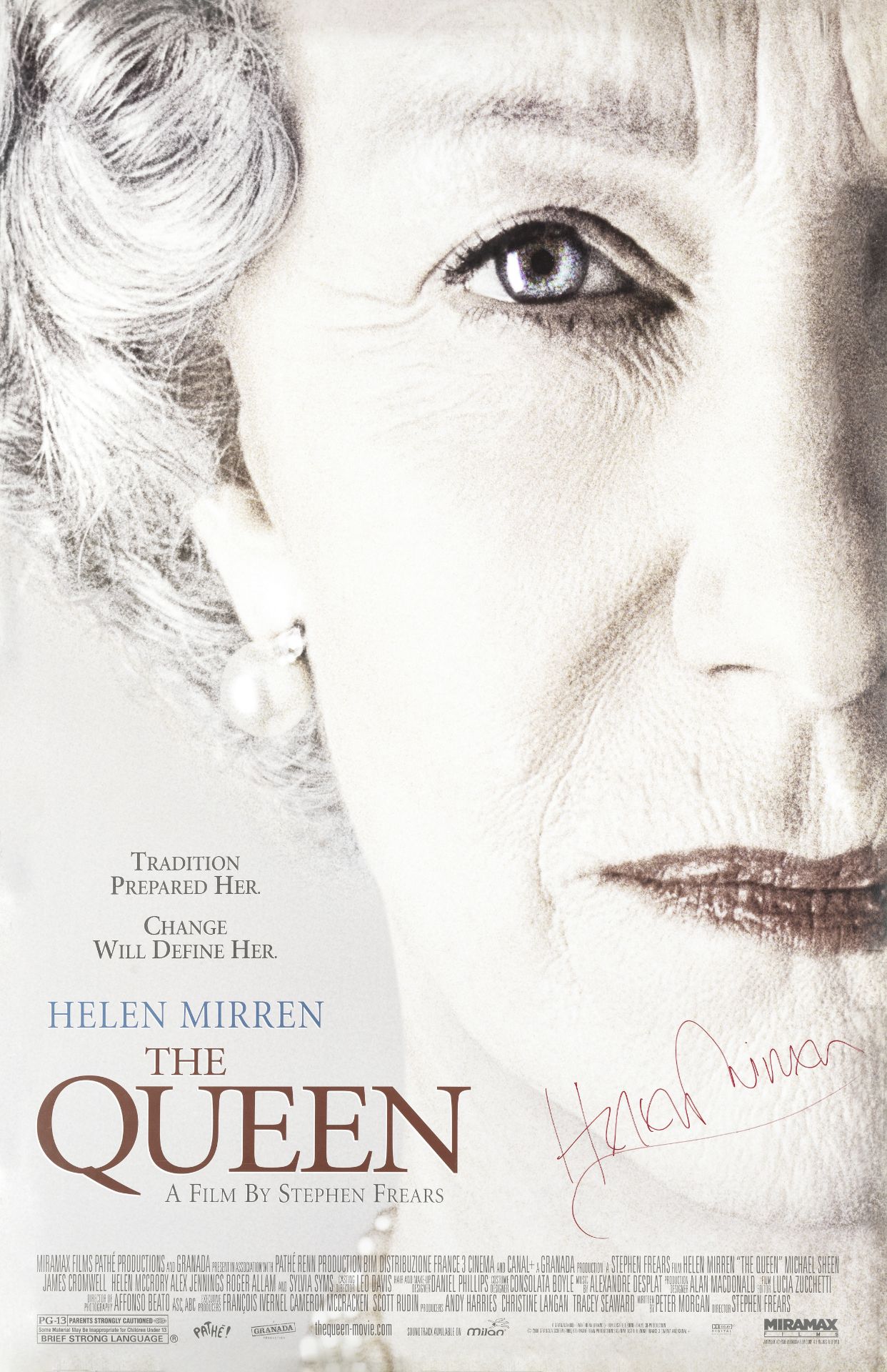 The Queen: A poster signed by Helen Mirren, Miramax, 2006,