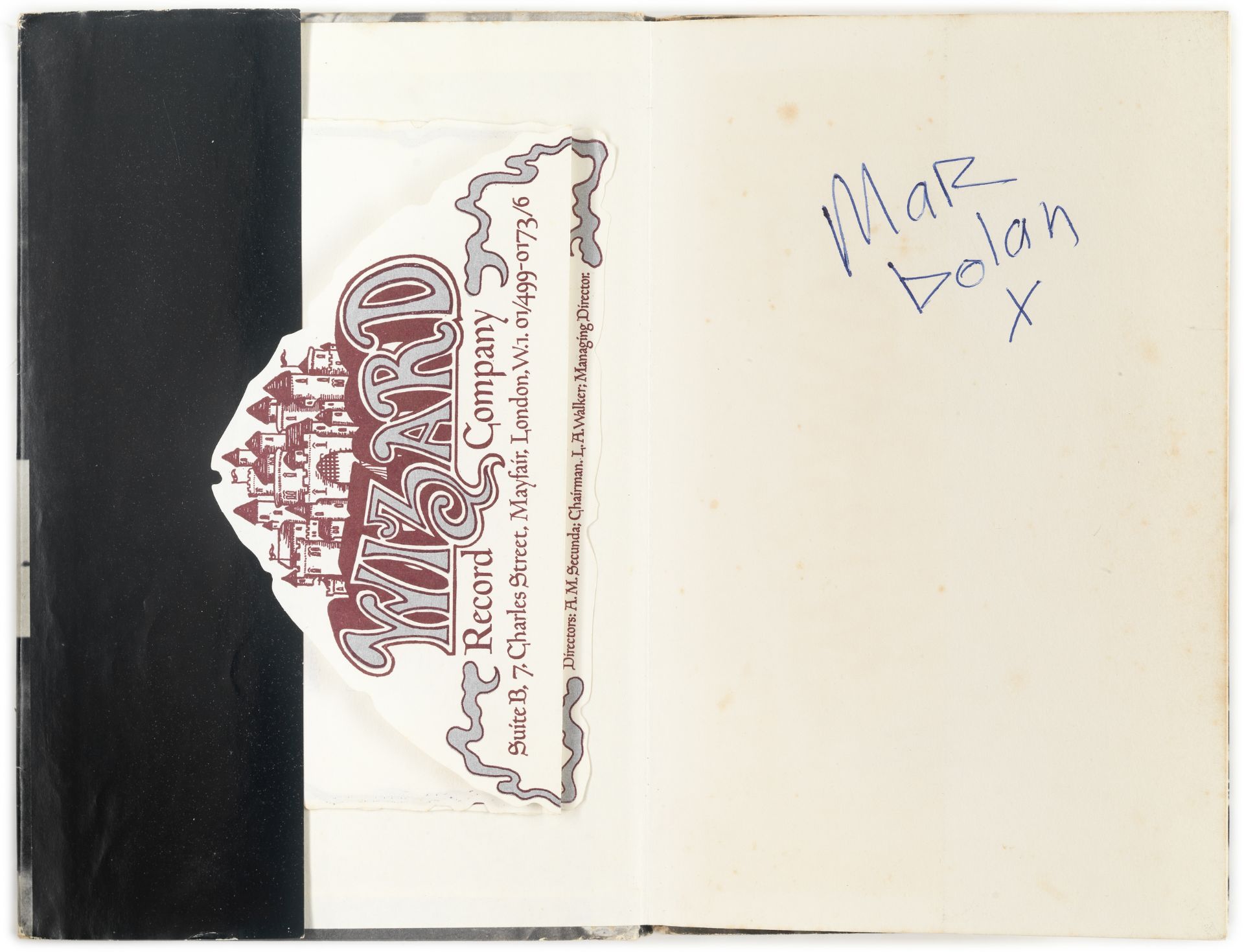 Marc Bolan: A Signed Copy Of The Warlock Of Love, Lupus Music, 1969, 2
