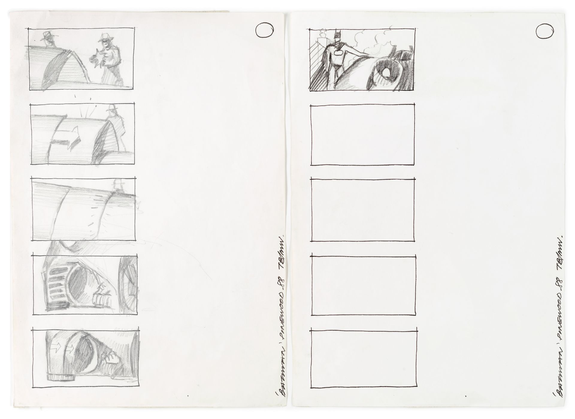 Batman: Two original storyboards, 1989, 2