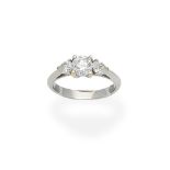 Diamond three-stone ring