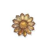 Topaz flower brooch/pendant, circa 1800