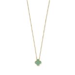 Van Cleef & Arpels: Turquoise 'Alhambra' pendant necklace