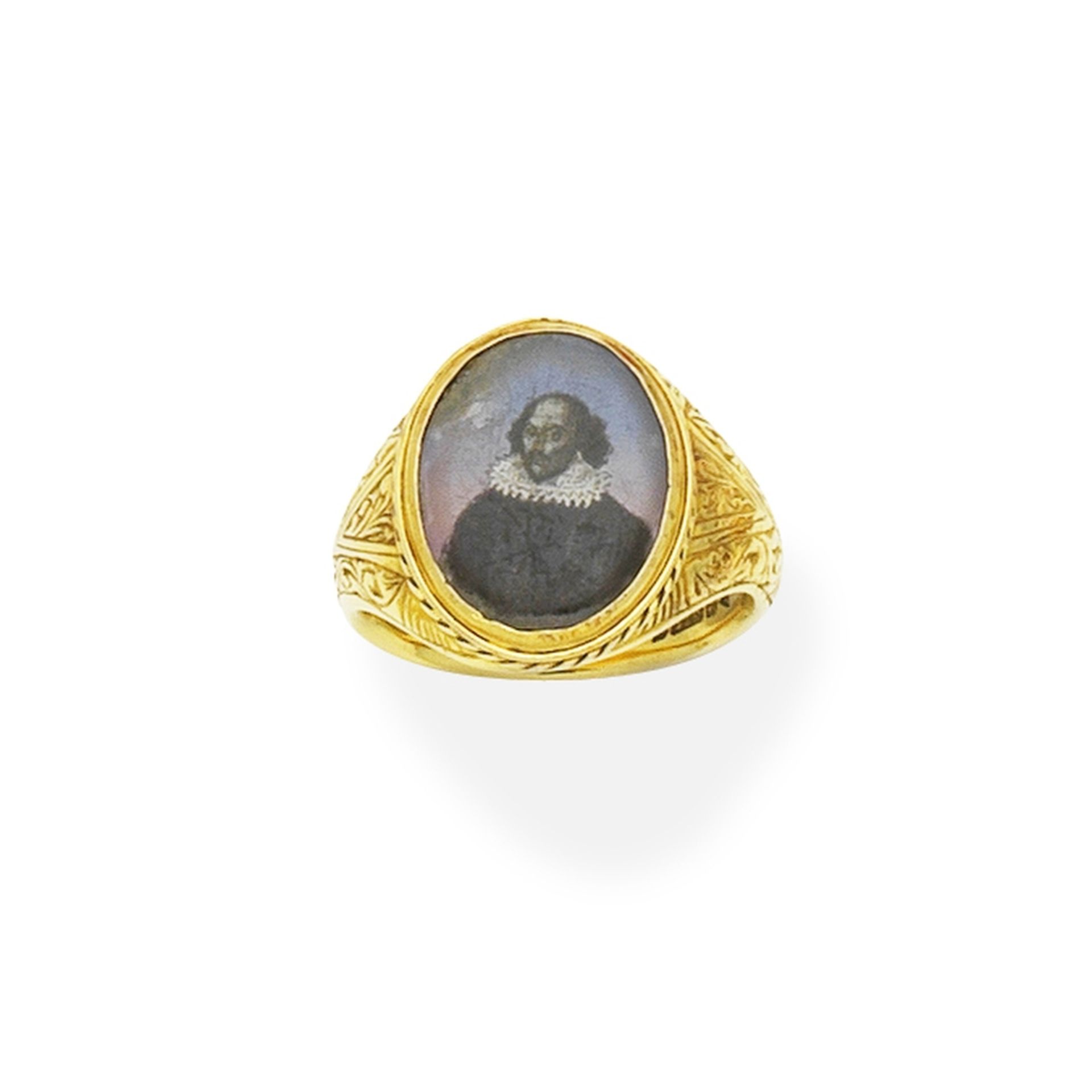 Gold portrait miniature ring, 1894