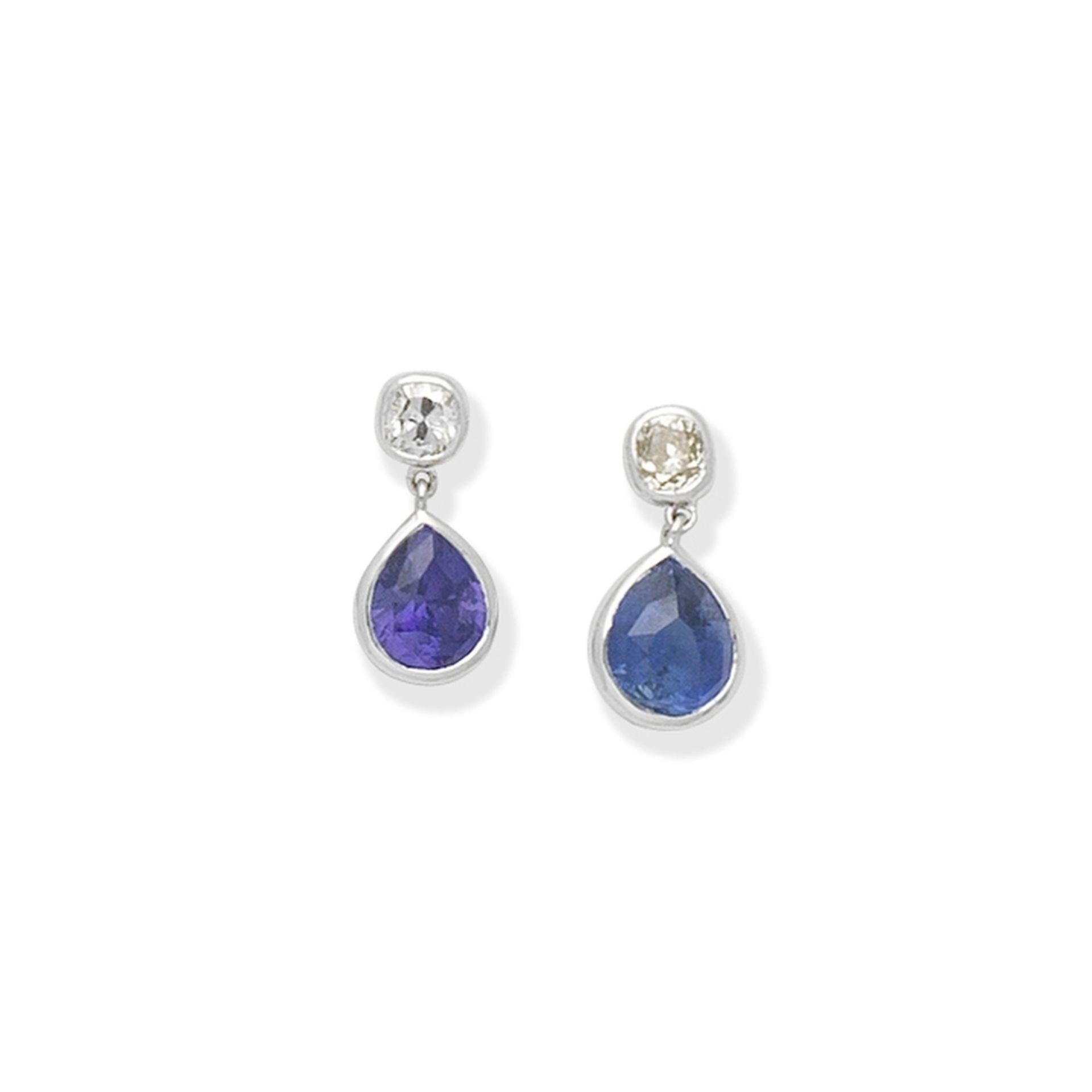 Sapphire and Diamond Earrings