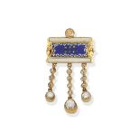 Enamel and diamond brooch