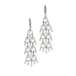 Pair of diamond pendent earrings