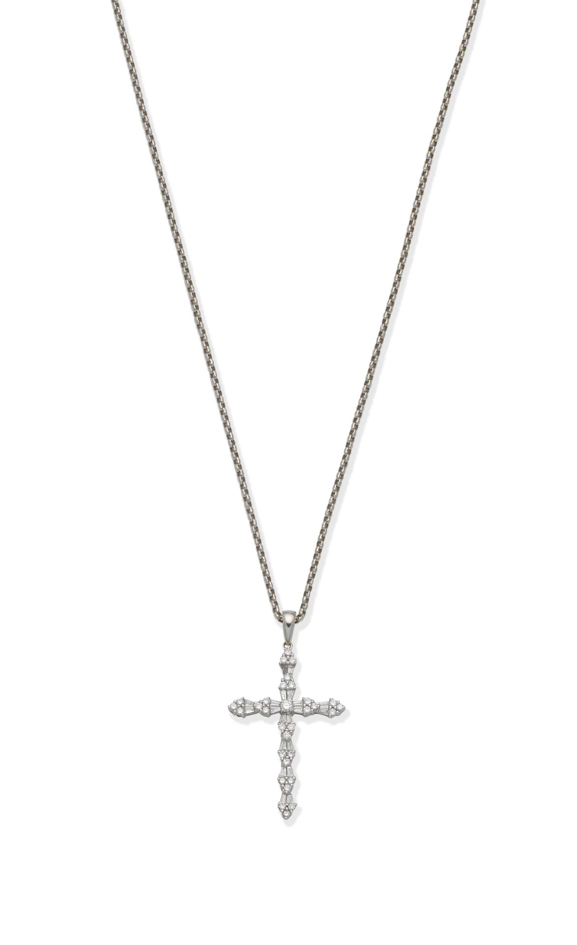 Diamond Latin cross pendant necklace