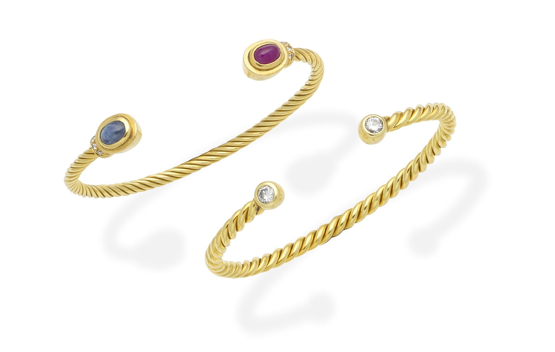 Two gem-set bangles (2)