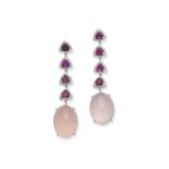 Gem-set pendent earrings