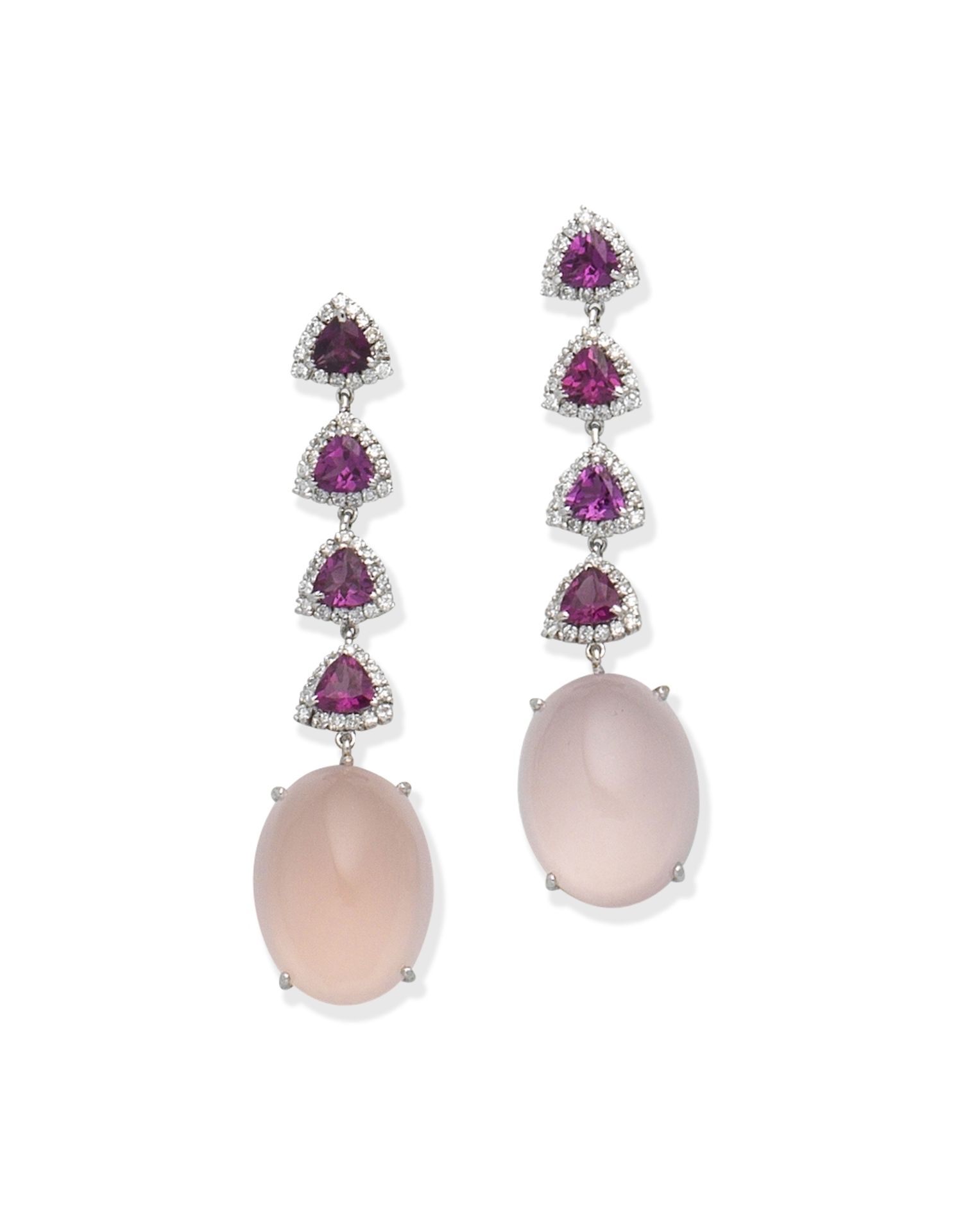 Gem-set pendent earrings